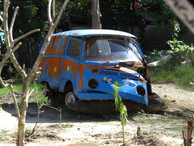 Camping bus old scrap