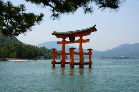 Miyajima itsukushima shinto shrine torii photo