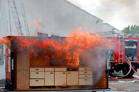 Kitchen fire flame air shimmer