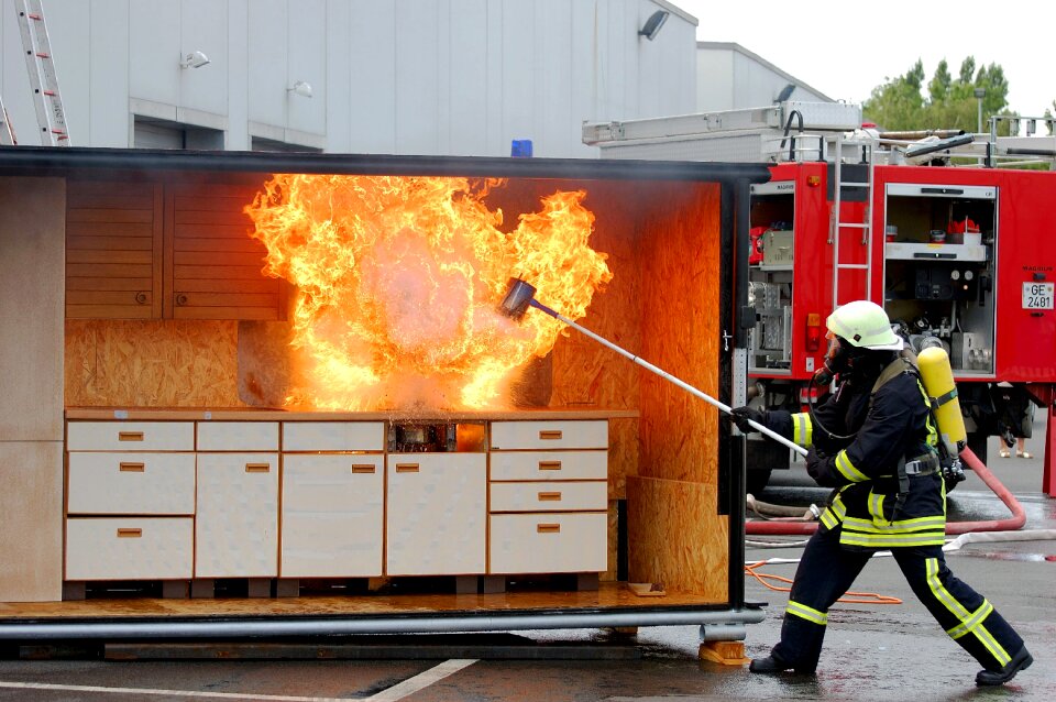 Flame fire fighter water