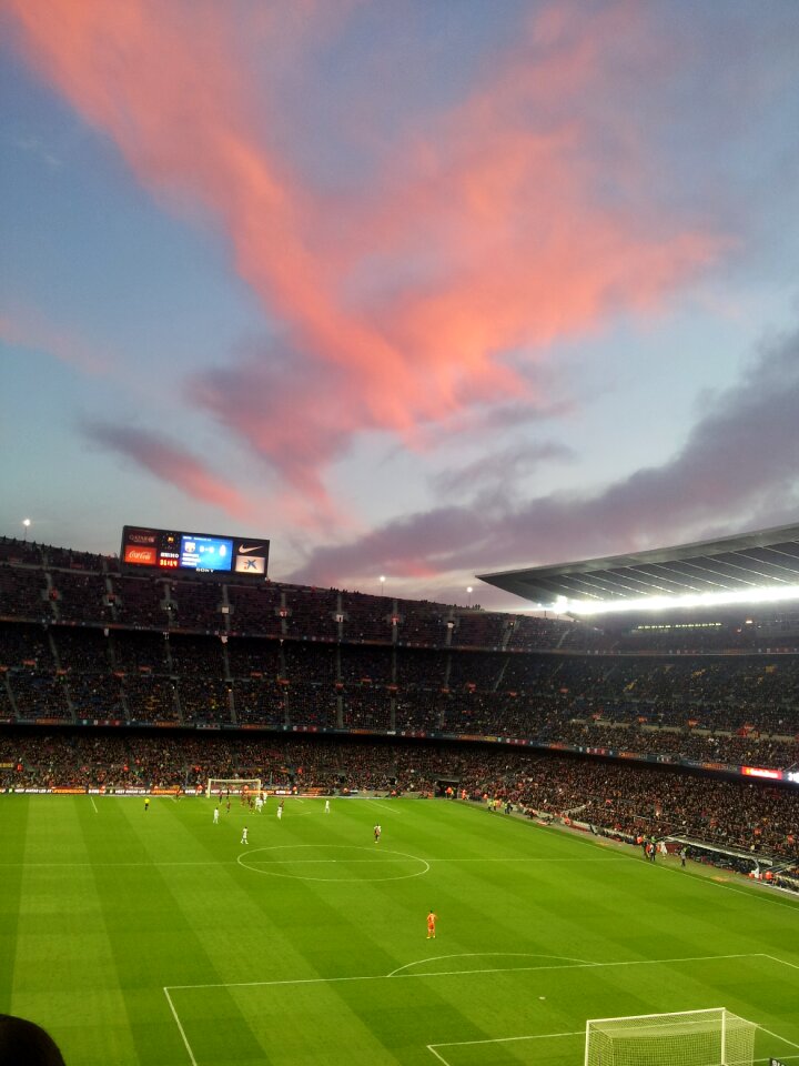 Camp nou barcelona sunset