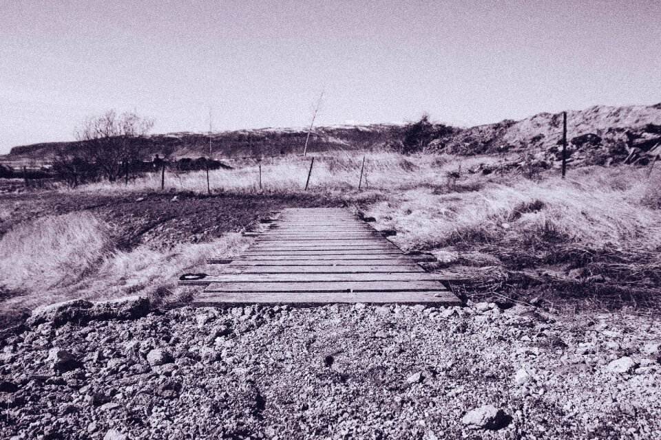 Pier wooden black and white photo