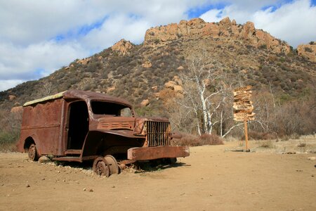 Old truck dirt brown truck photo