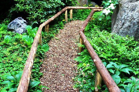 Handrail stone garden visit