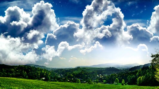 Blue white clouds