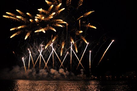 Fireworks water shower of sparks