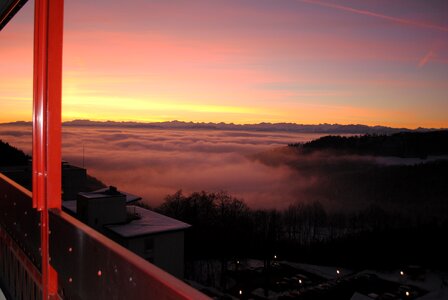 Sea of fog outlook mountains photo