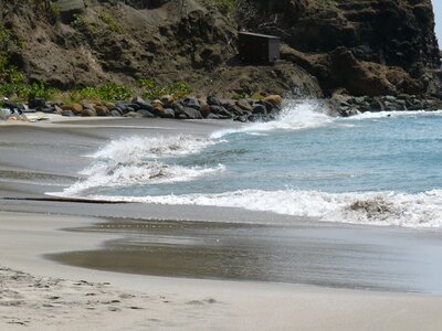 Beach water flowing