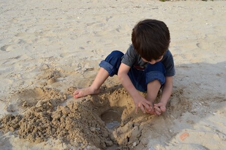 Sand joy of child summer
