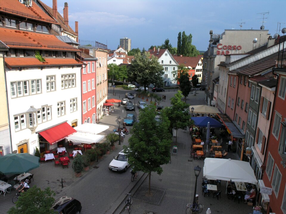 Downtown houses building