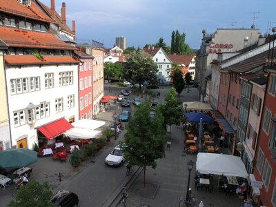 Downtown houses building