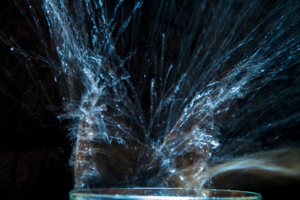 Water splashes wet drip