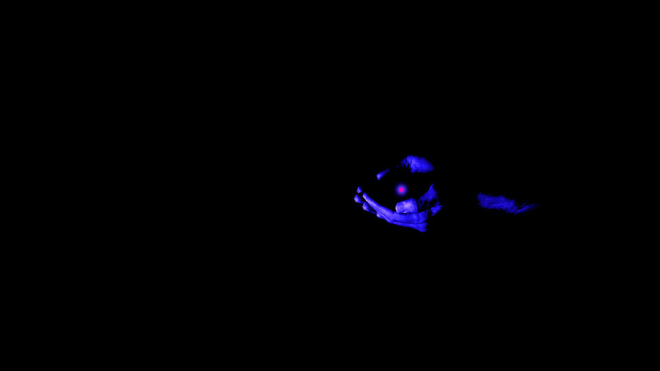 Hands blue spark