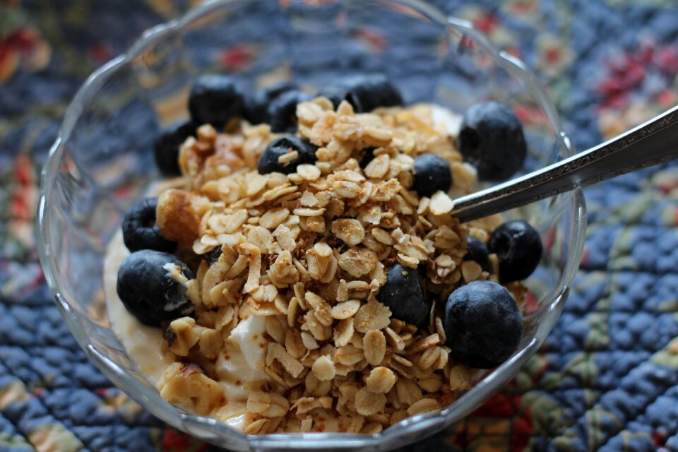 Blueberries granola food