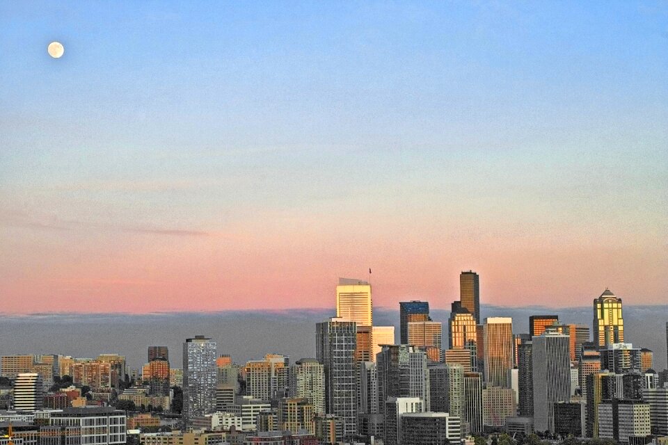 Moon sunset photo