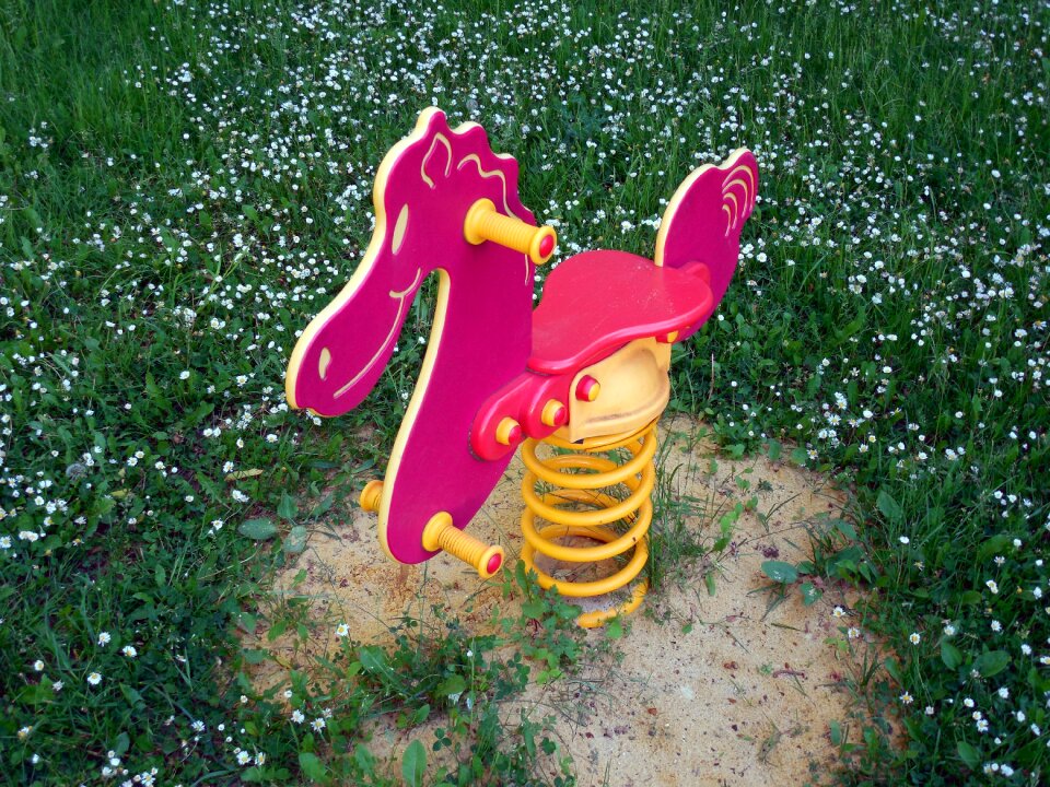 Playground game device rocking rocking horse