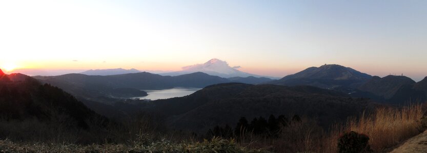 Mountains mount fuji sunset
