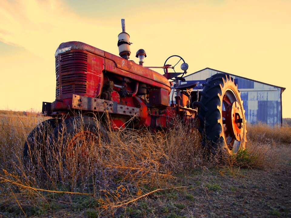 Rural farming plowing