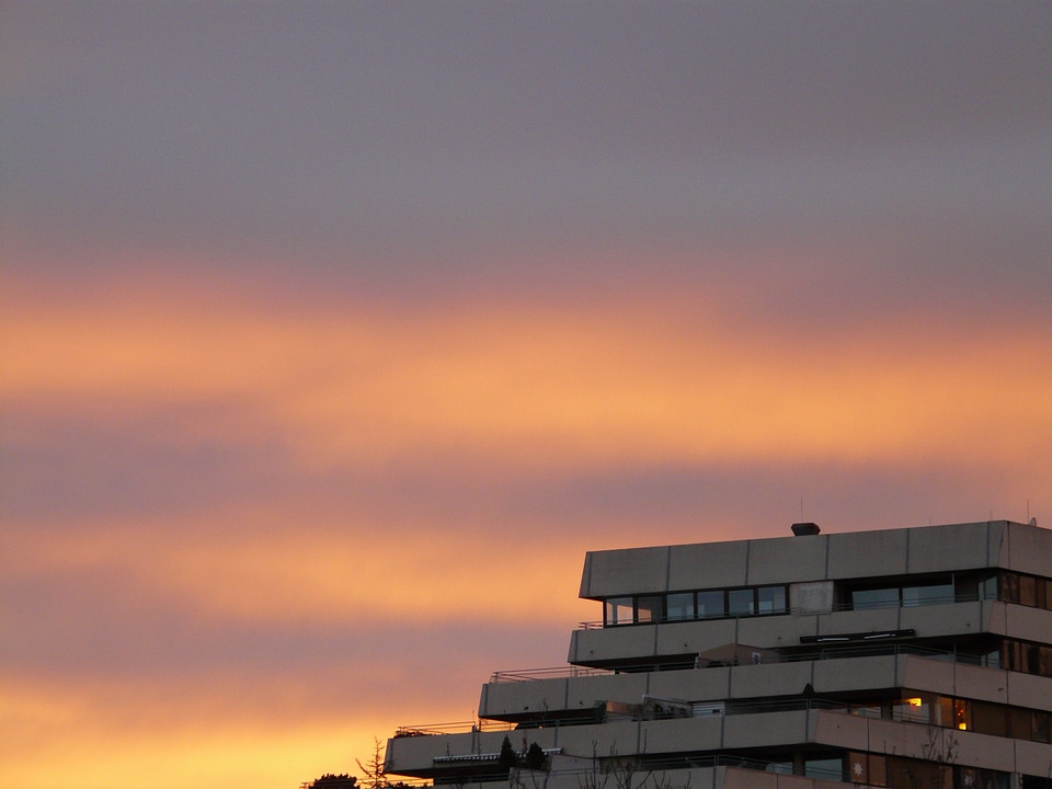 House skyscraper clouds