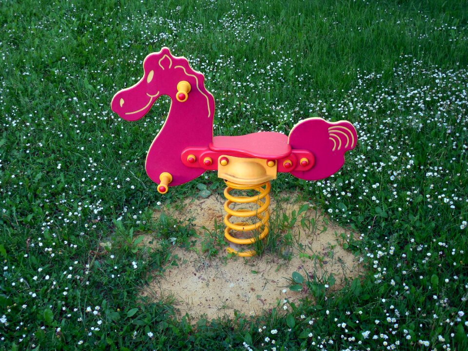 Playground game device rocking rocking horse