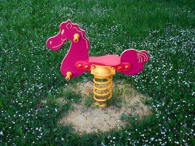Playground game device rocking rocking horse