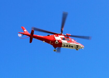 Helicopter rescue flight monitors switzerland photo