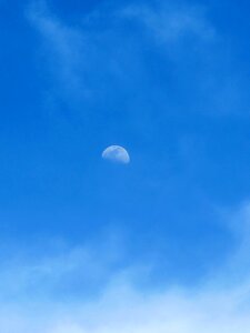 Moon day sky clouds