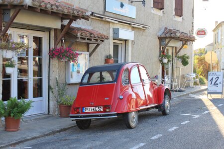 Red transportation vehicle