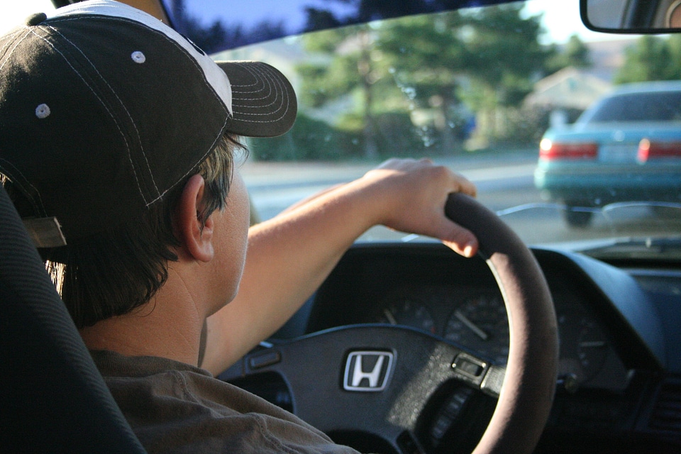 Behind the wheel sunny sharp