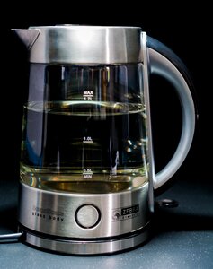 Kettle glass body stainless steel photo