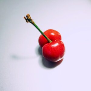 Cherry red white photo