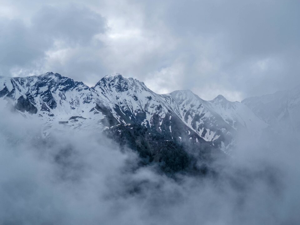 Mountains clouds morning photo