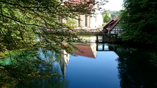 Blaubeuren mirroring water photo