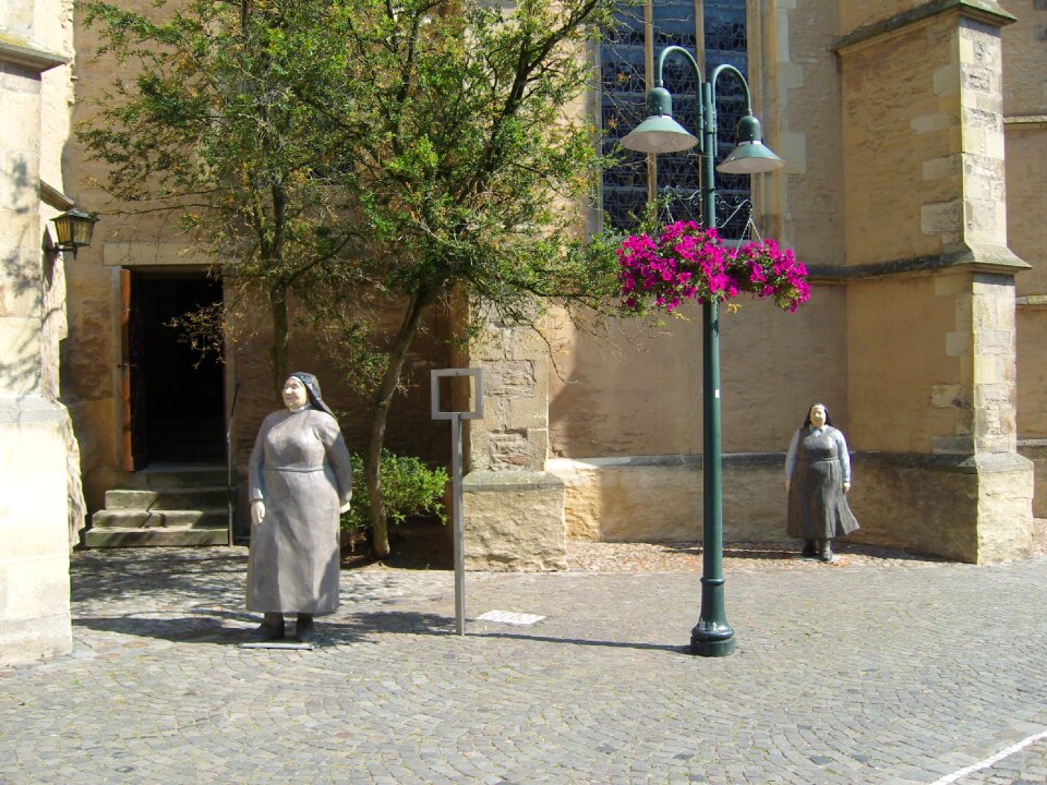 Concrete sculpture nuns church
