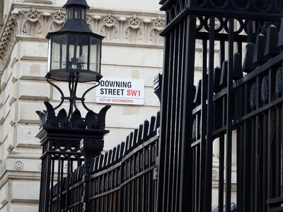 Downing street road sign photo