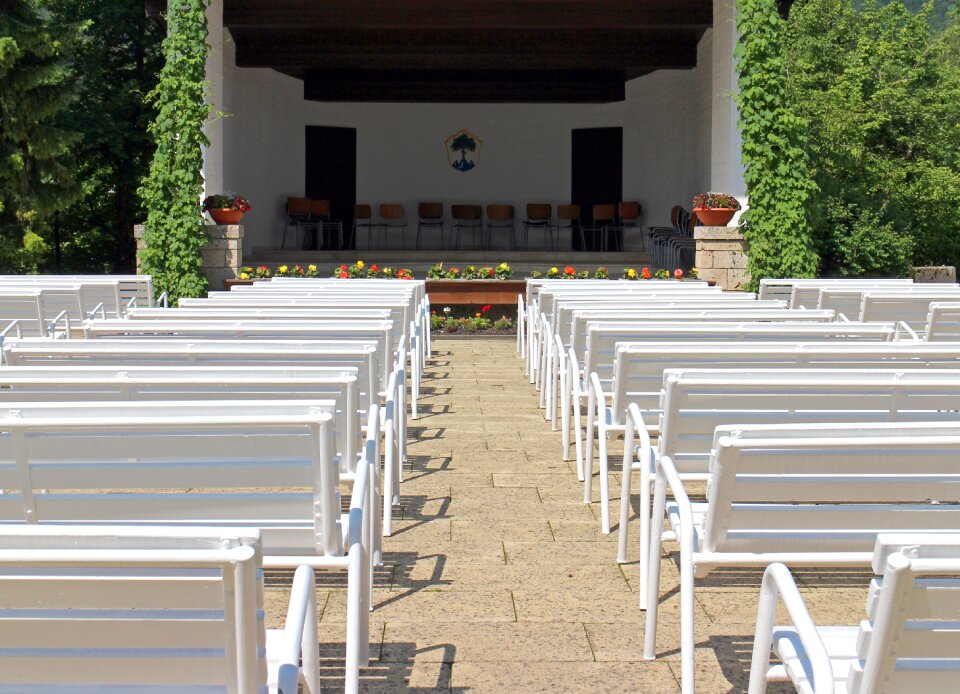 Open air theatre benches abandoned