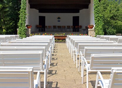 Open air theatre benches abandoned