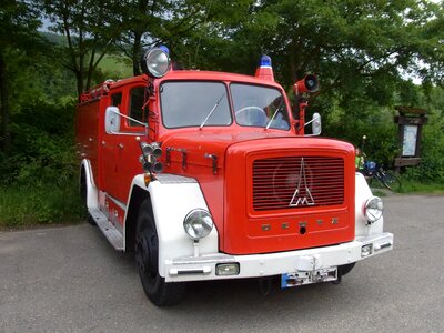 Fire red fire truck photo
