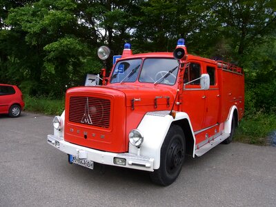 Fire red fire truck photo