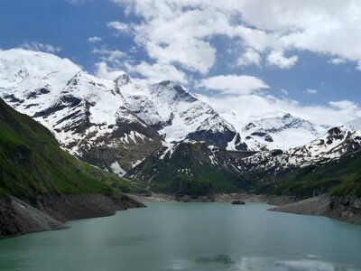 Water mountains clouds