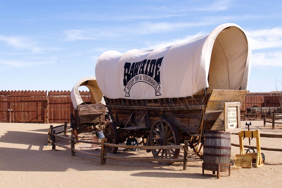 Wild west chuck wagon desert photo