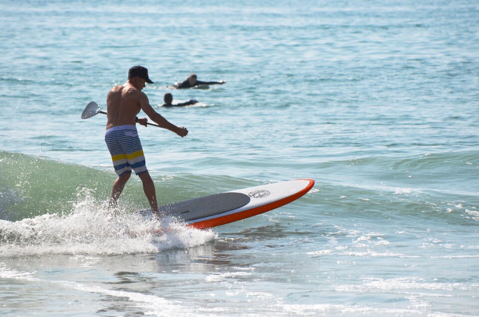 Man blue board photo