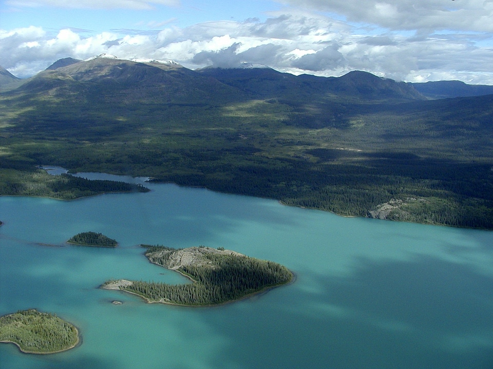 Aerial view landscape wilderness