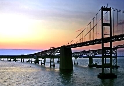 Bay skyline water