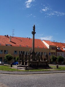 City houses column photo