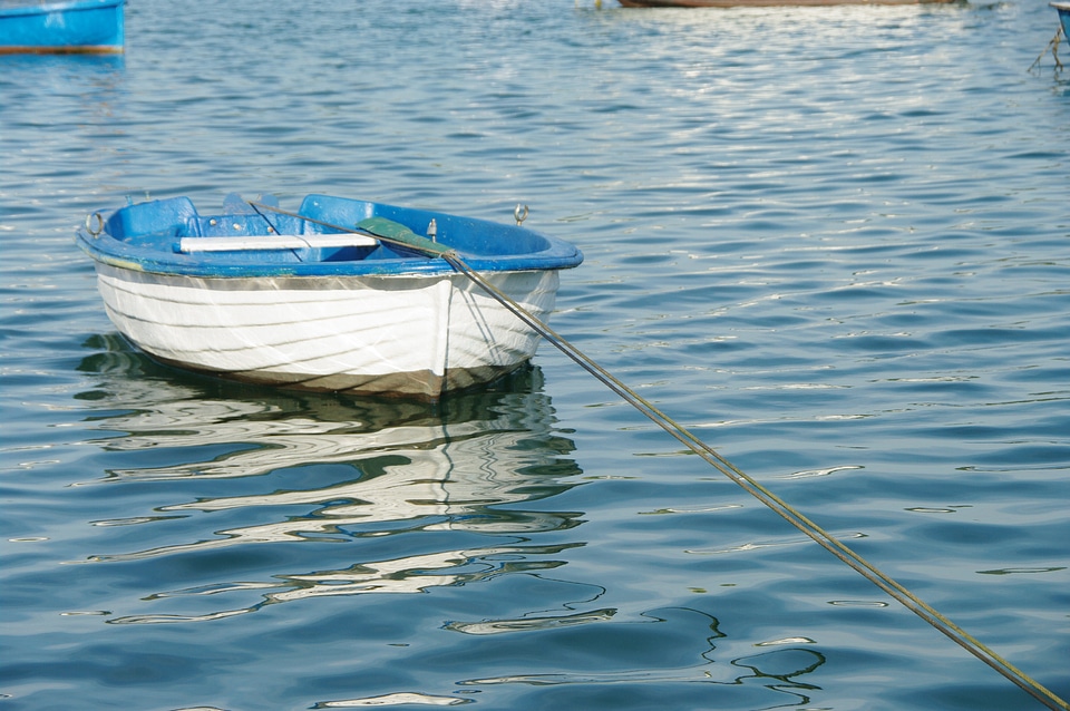 White blue sea