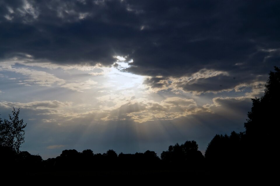 Dark clouds landscape idyll