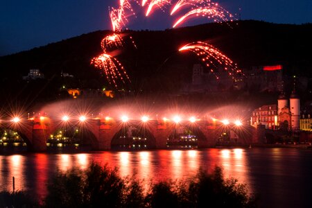 Night fortress fireworks photo