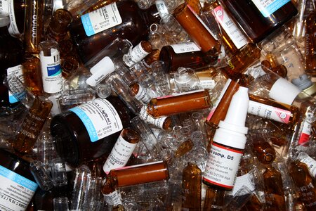 Medicinal products ampoules bottle photo