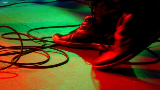 Stage guitarist cables photo